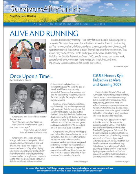 Survivors After Suicide Newsletter, Spring 2010